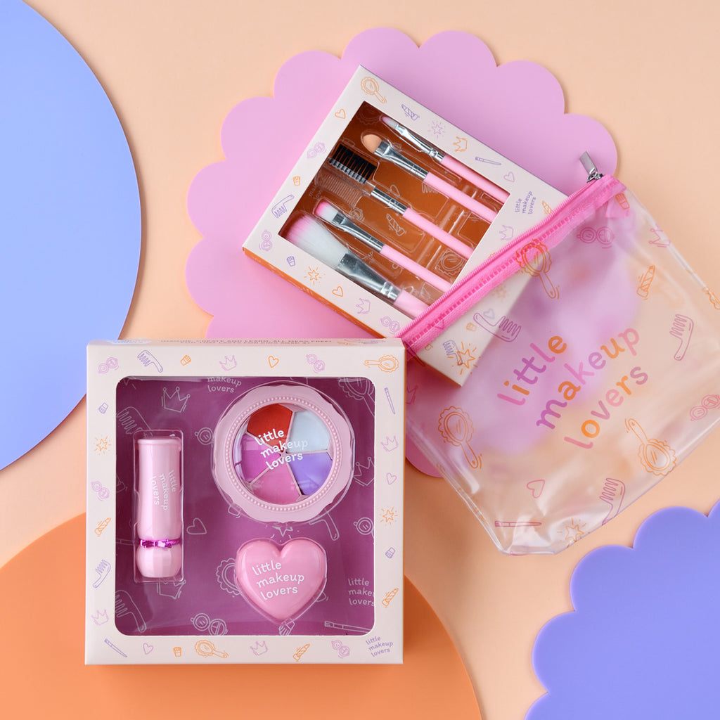 Miss Sweetheart Pretend Makeup + Brush + Makeup Bag Bundle Set